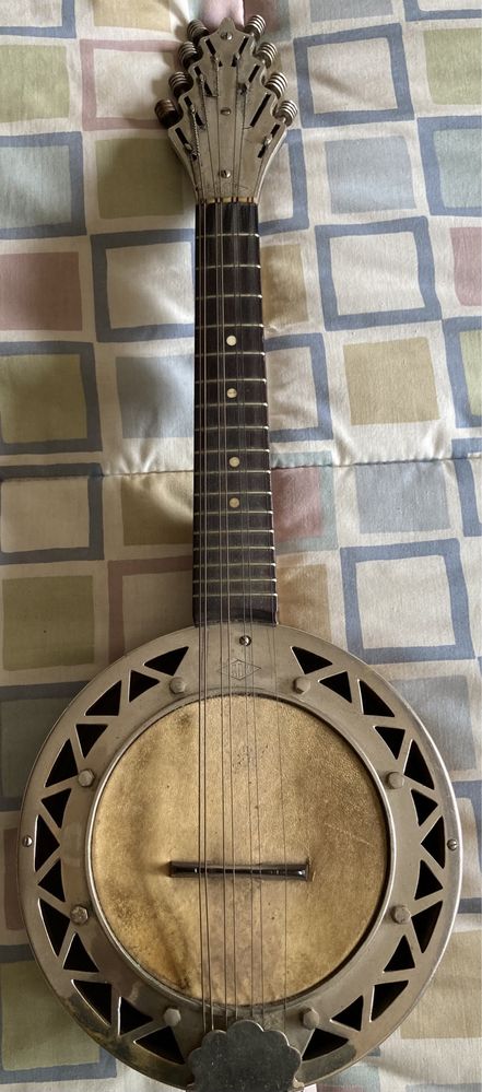 Banjo, antigo, de 8 cordas