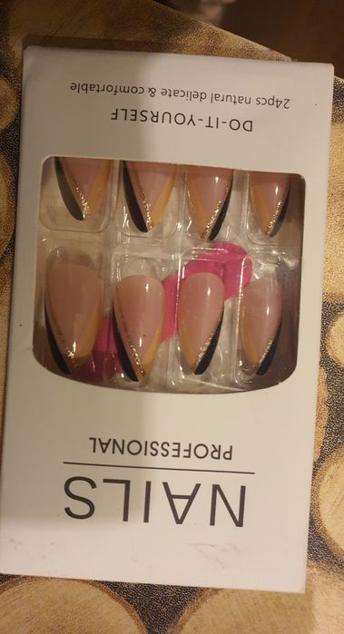 Sztuczne Paznokcie Tipsy Zdobione Samoprzylepne