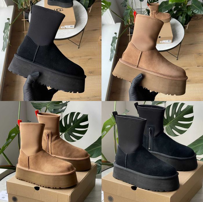 Женские ботинки UGG Classic Dipper Boot 36-41 Натур Замша! Хит Зимы!
