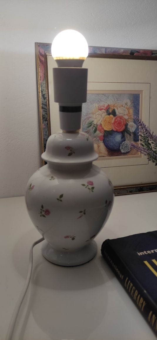 Ceramiczna Lampka nocna w stylu angielskim vintage lata 80-te.