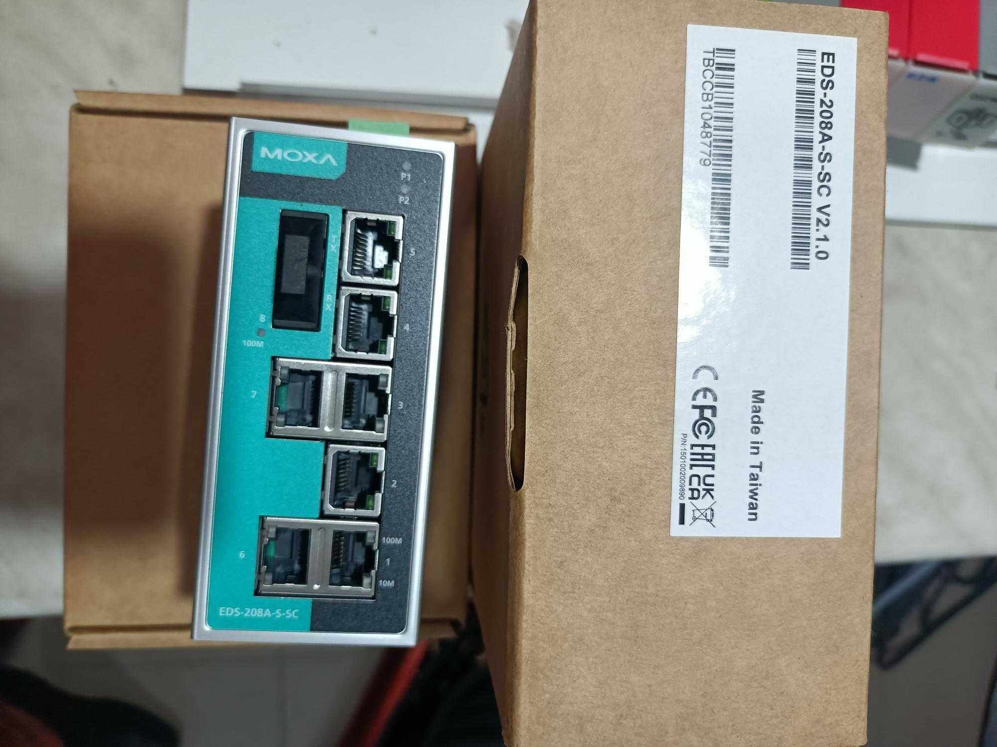 Switch światłowodowy Moxa EDS-208A-S-SC, nowy