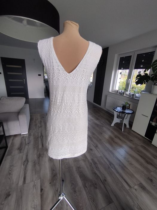 R.L only śmietankowa biała kremowa sukienka koronka wesele komunia chr