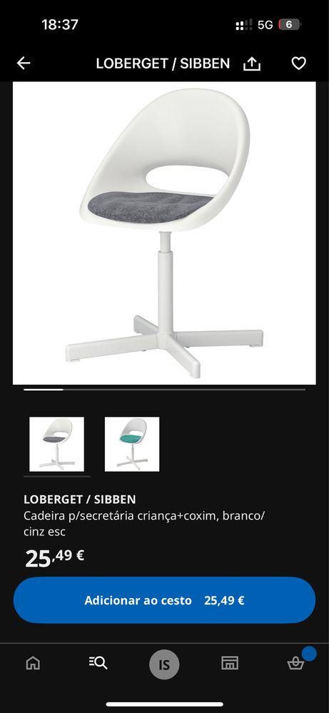 Cadeira secretaria Loberget Ikea