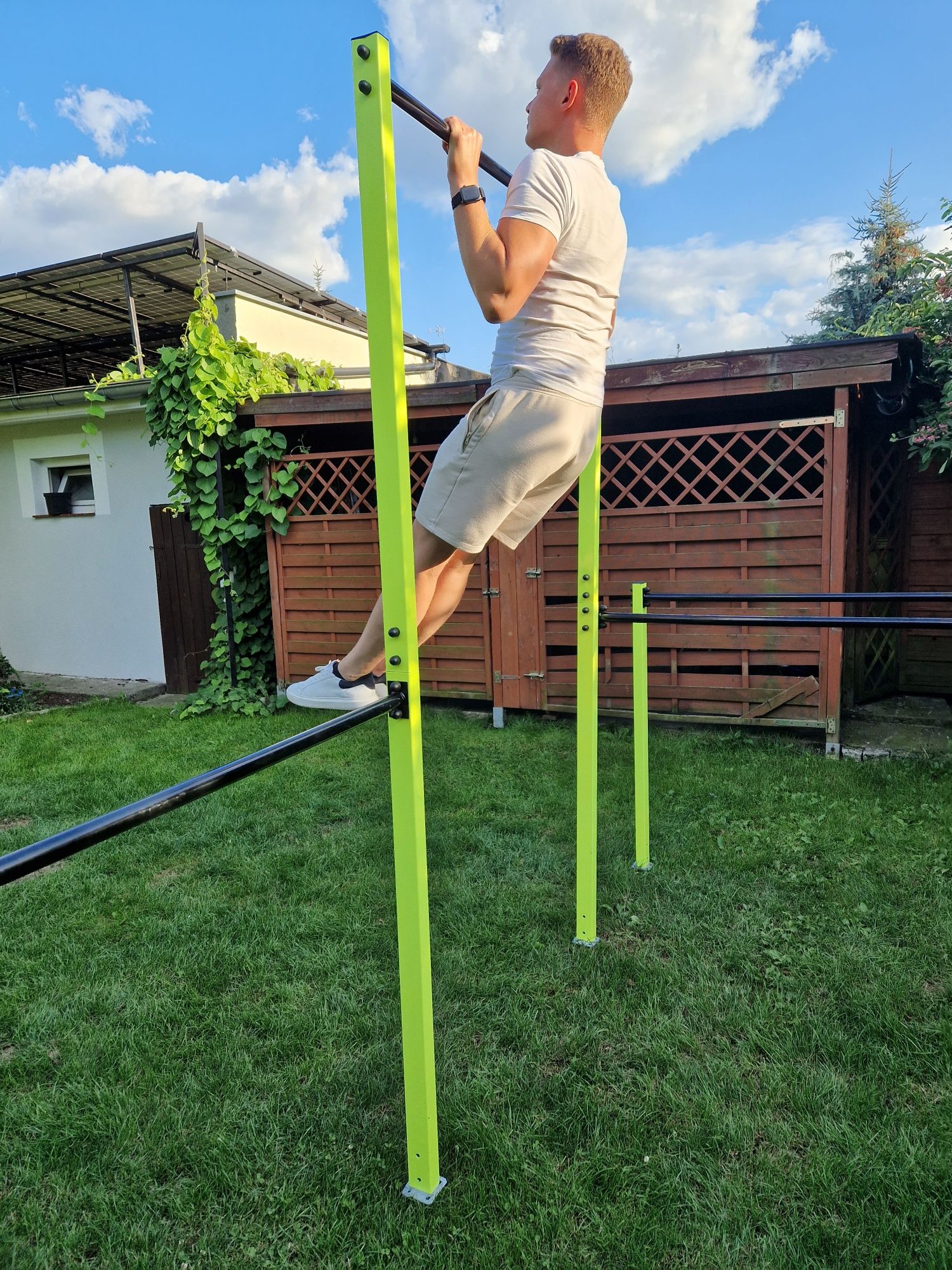 Zestaw Street Workout Fluo/czarny, drążek, siłownia zewnętrzna
