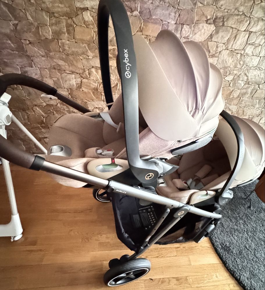 Carrinho Cybex Gazelle S + 2 Baby Coques Cloud T i-Size + Isofix