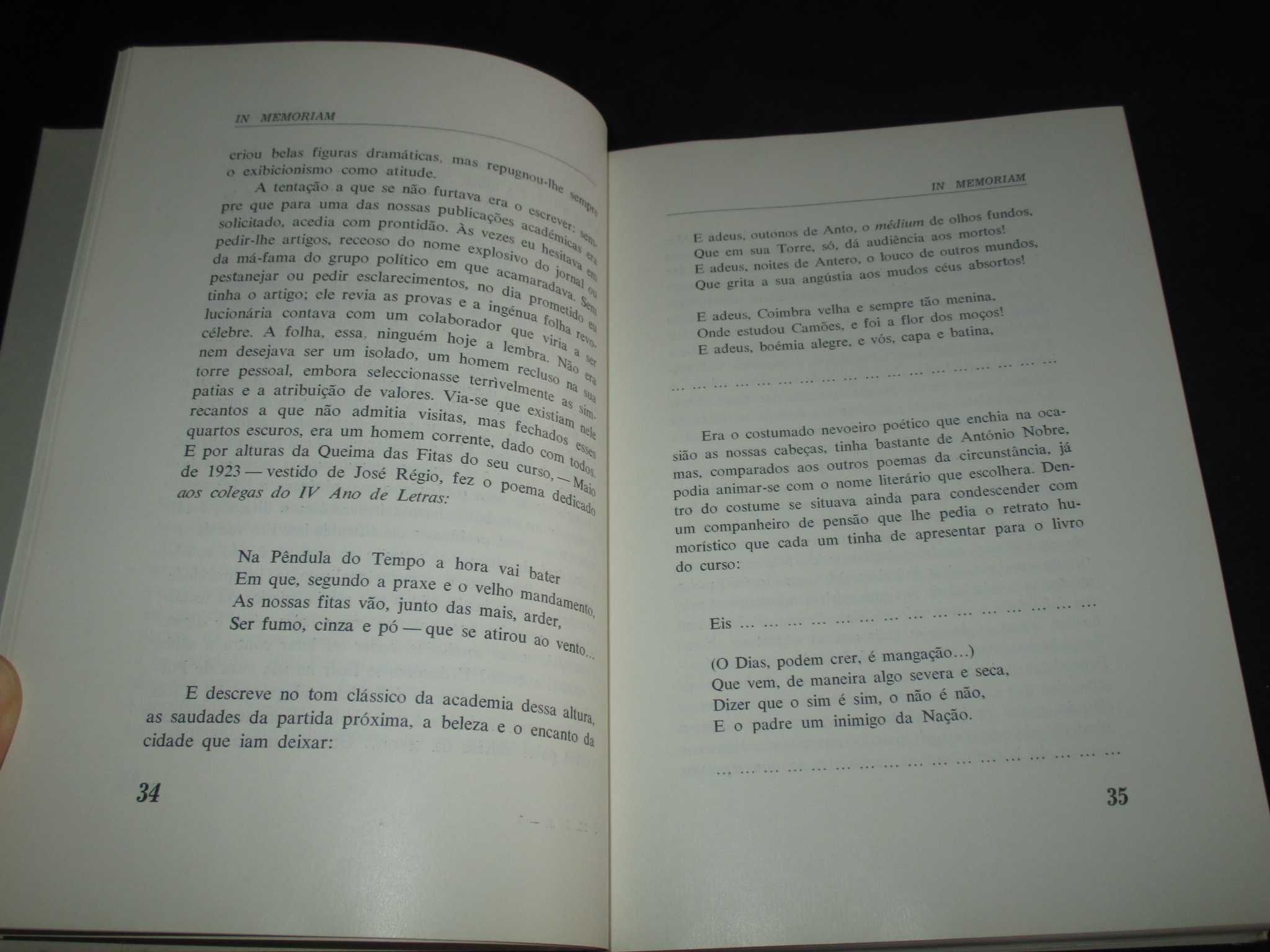 Livro In Memoriam de José Régio 1ª edição 1970