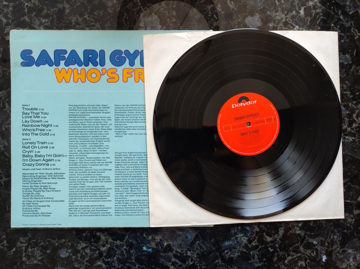 Safari Gypsies - Who's Free 1st press LP Funk Soul Winyl