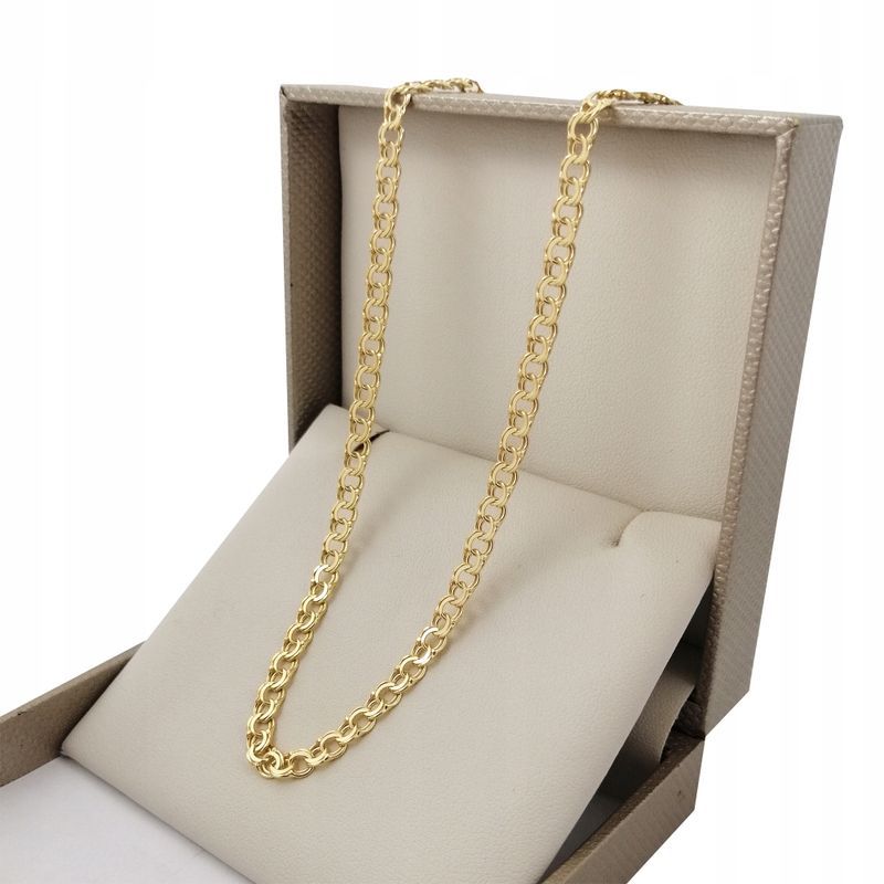 Złoty Męski Łańcuszek Garibaldi 55cm 4,5mm 925+585