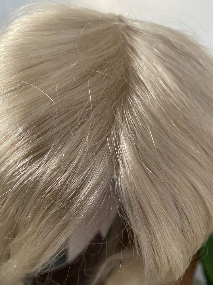Toper tupet treska dopinka pół peruka lace włosy naturalne blond 45 cm