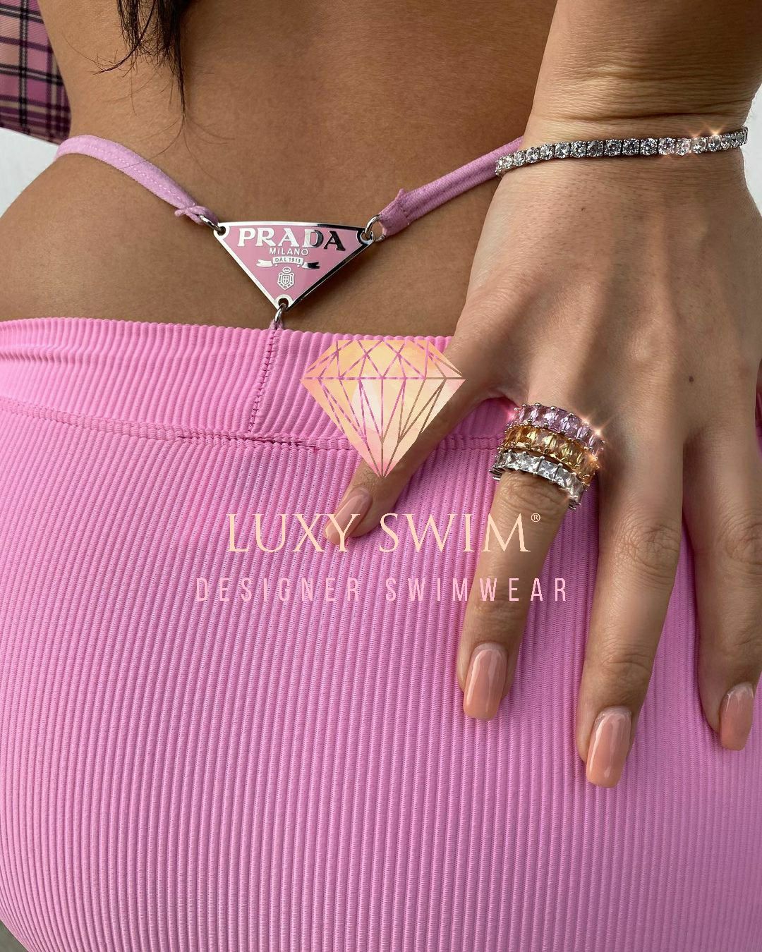 PRADA® Luksusowy strój kąpielowy ekskluzywne bikini markowe stringi
