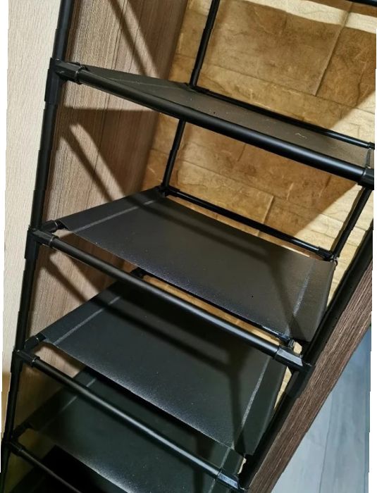 Szafka na 10 Par Butów – Czarny Regał Loft, Metalowy i Modułowy
