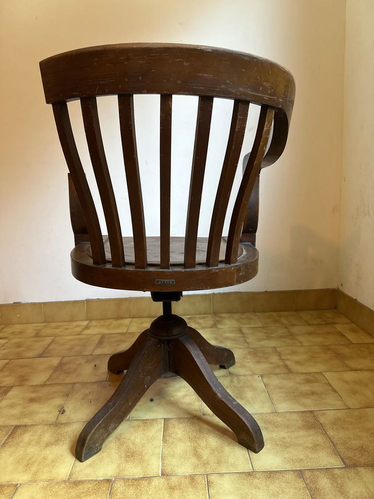 OLAIO Cadeira de escritório giratória madeira maciça 57x60x83cm
