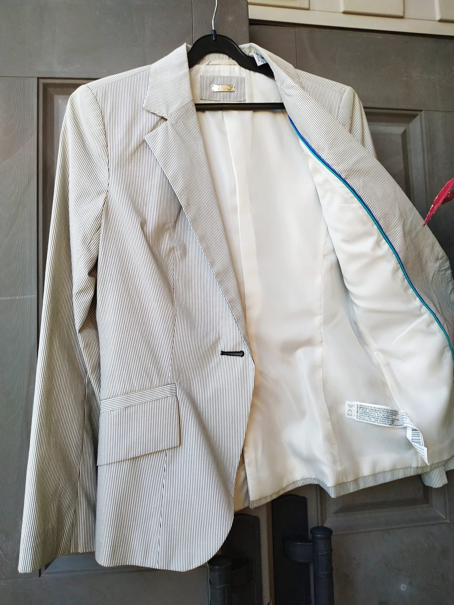 Zara Blazer Branco com riscas