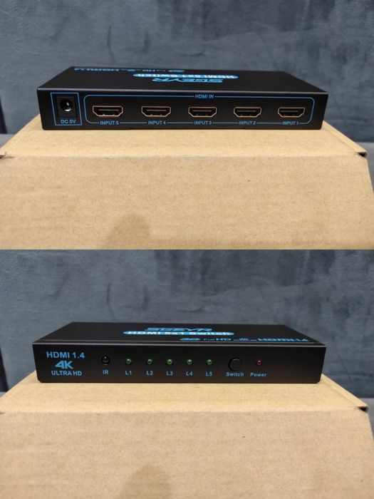 SGEYR Rozdzielacz SWITCH przełącznik HDMI 5 w 1 z Pilotem
