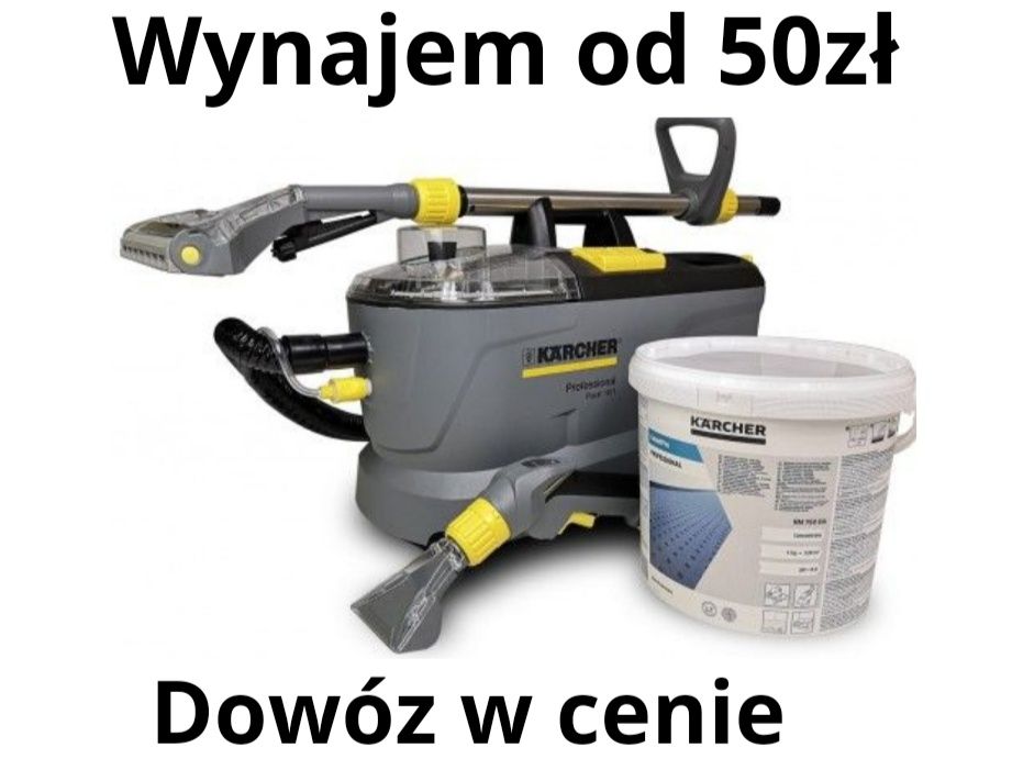 Wynajem Wypożyczalnia odkurzacz piorący Karcher Dowóz Pranie Tapicerki