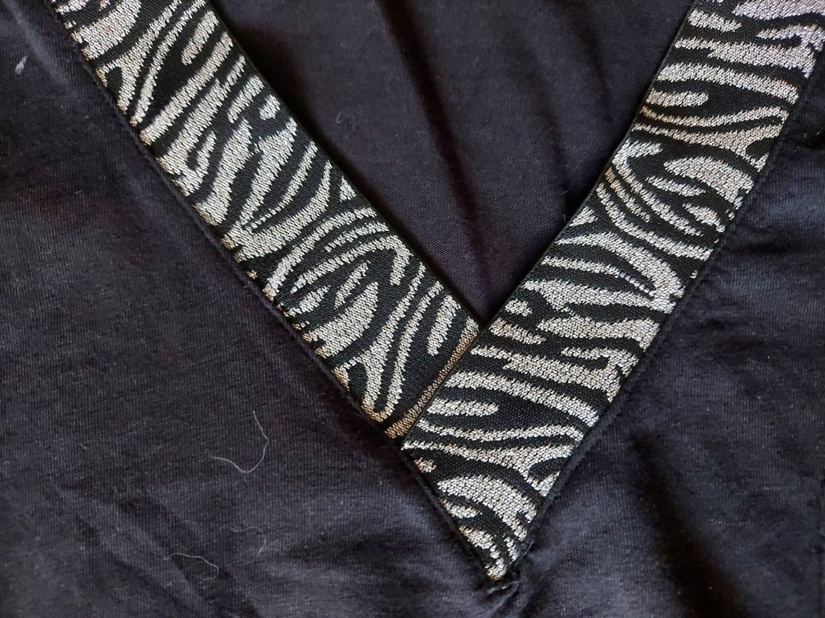 Latynka | bluza | bluzka | rękaw 3/4 | taśma | srebro | brokat | zebra