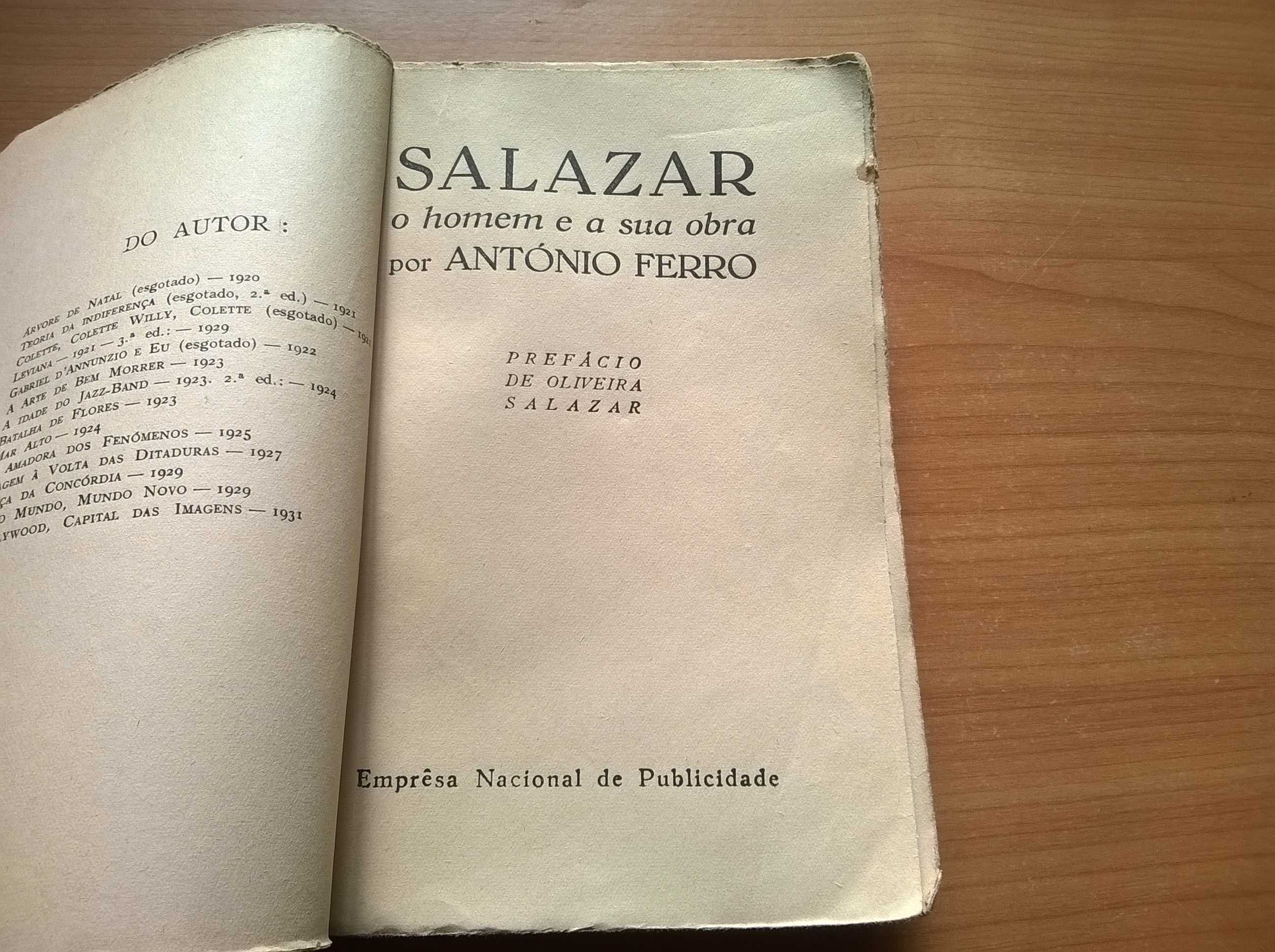 Salazar o Homem e a sua obra (1.ª edição) - António Ferro