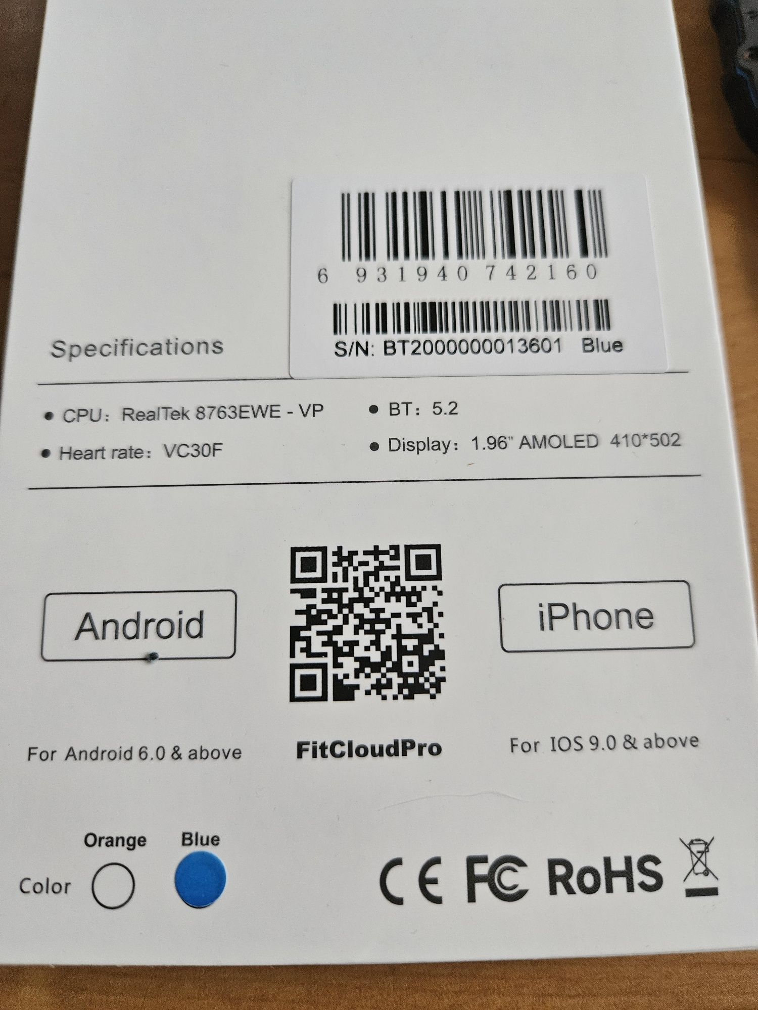 Smartwatch oukitel BT20