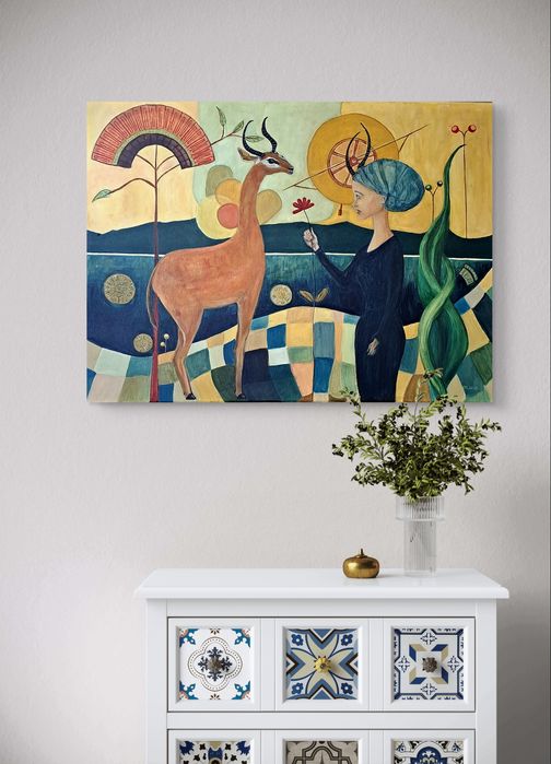 "W-naturzenie", obraz akrylowy na płótnie, surrealizm