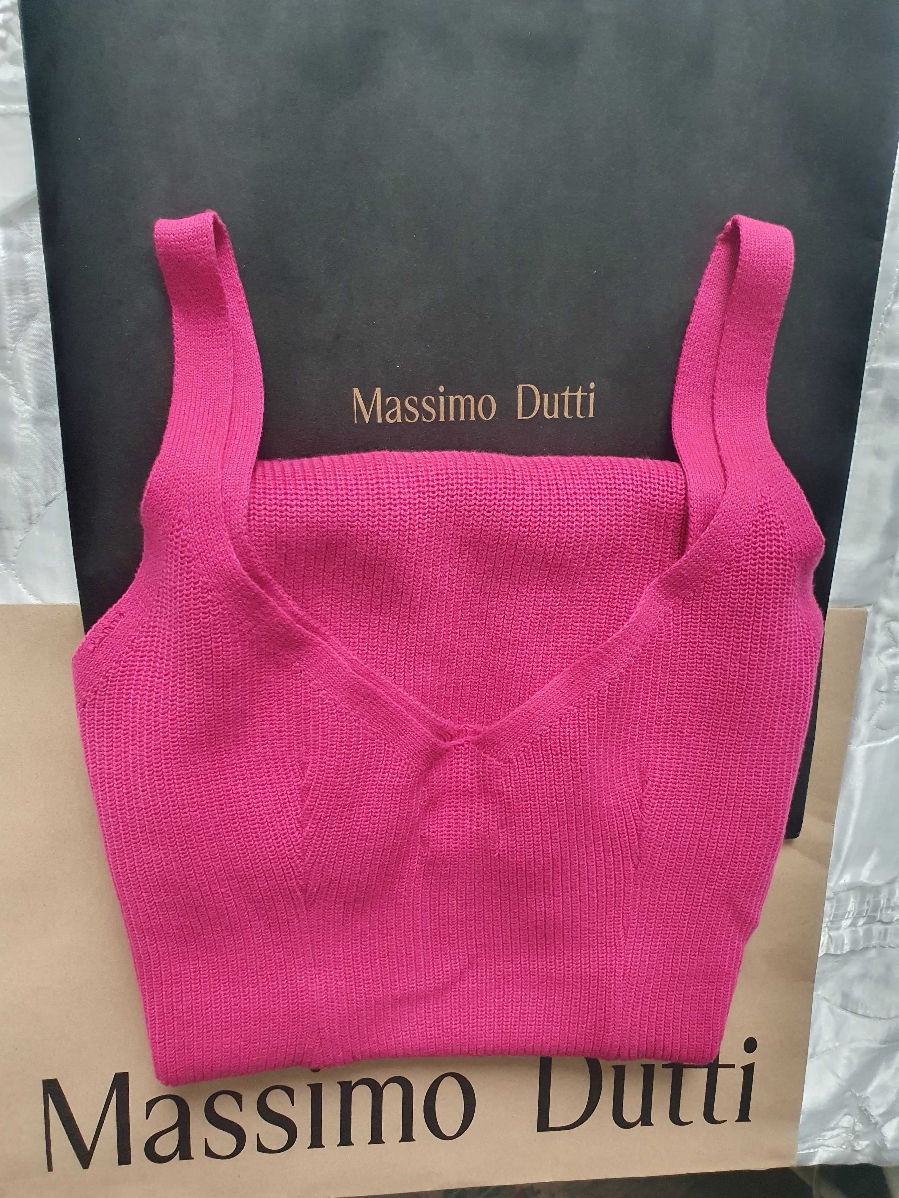 Sukienka Massimo Dutti,100%bawełna,różowa,na ramiączka,rS,Nowa