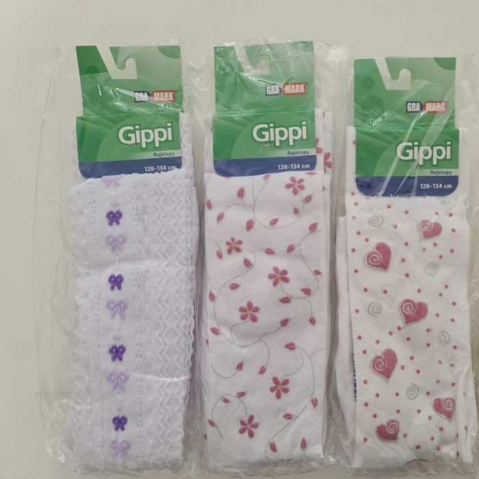 Nowe rajstopy dla dziewczynki. 3 pary. 128-134