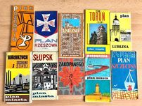 Stare mapy polskich miast PRL 10sztuk