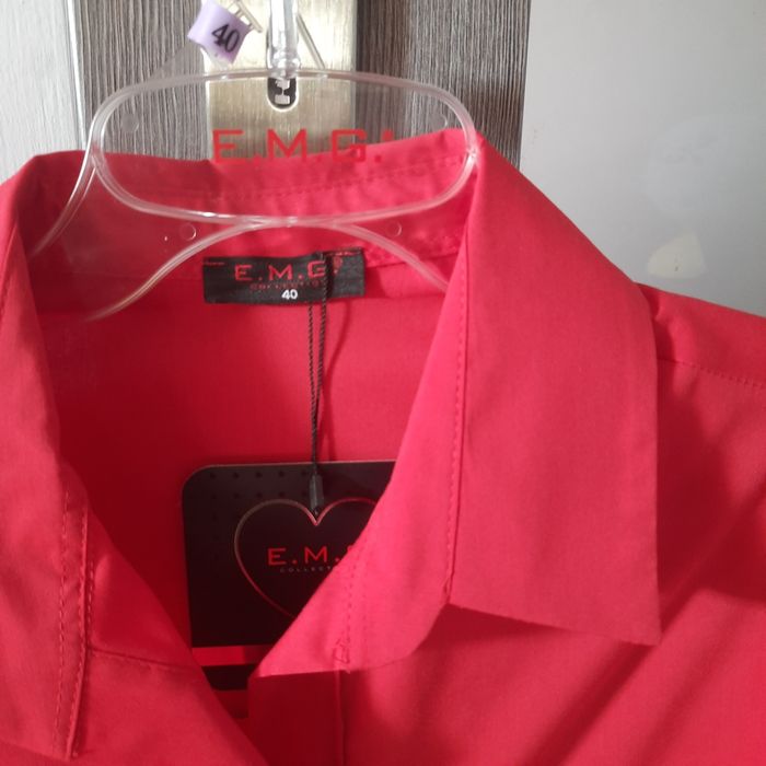 Koszula E.M.G roz.40 zdobione guziki czerwona