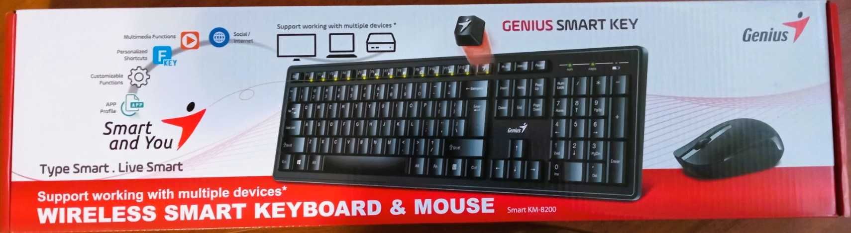Комплект беспроводной Genius Smart KM-8200 WL Black (клавиатура +мышь)