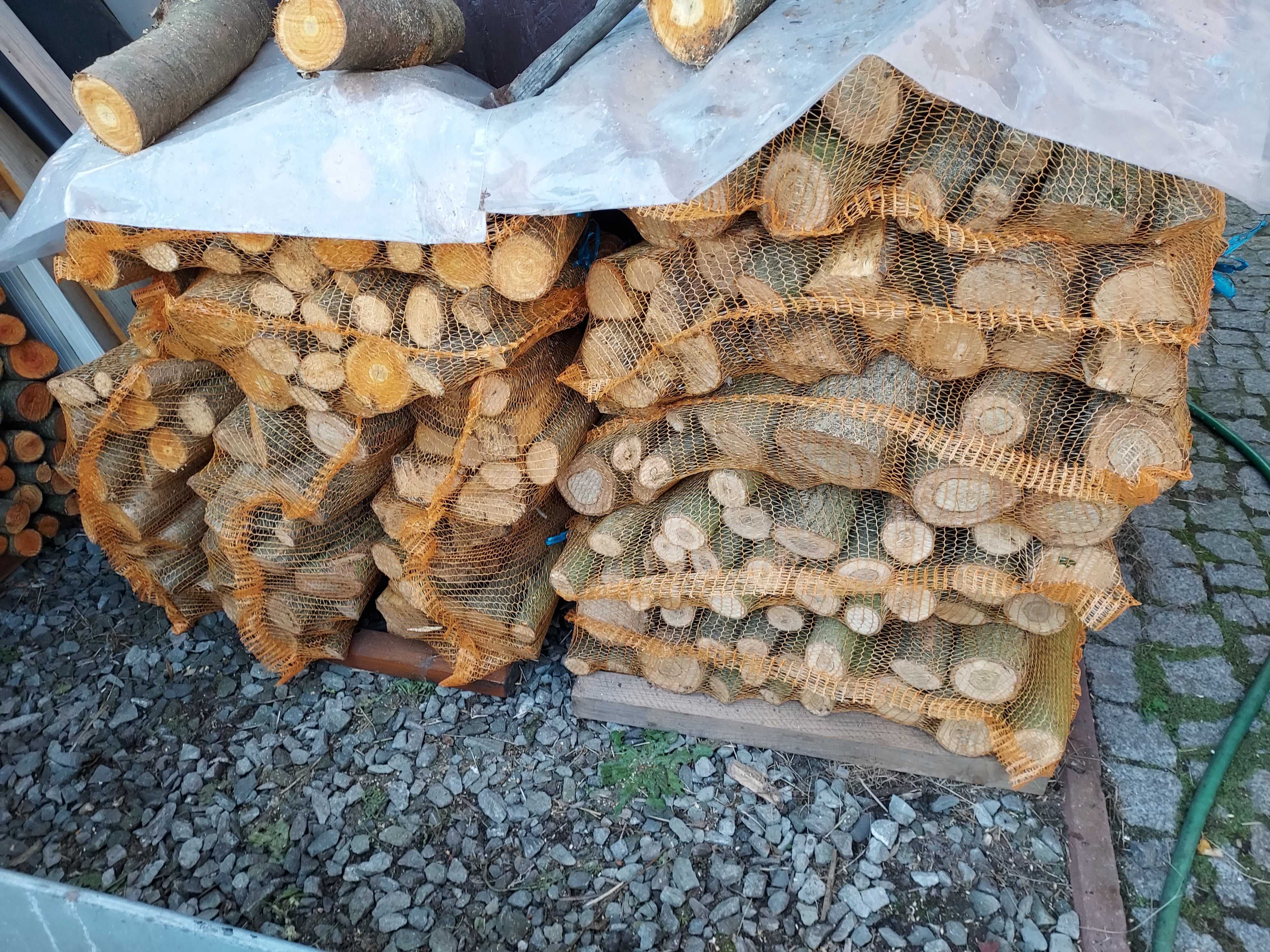 Drewno workowane  worki 50x80. Dąb,akacja.OKAZJA