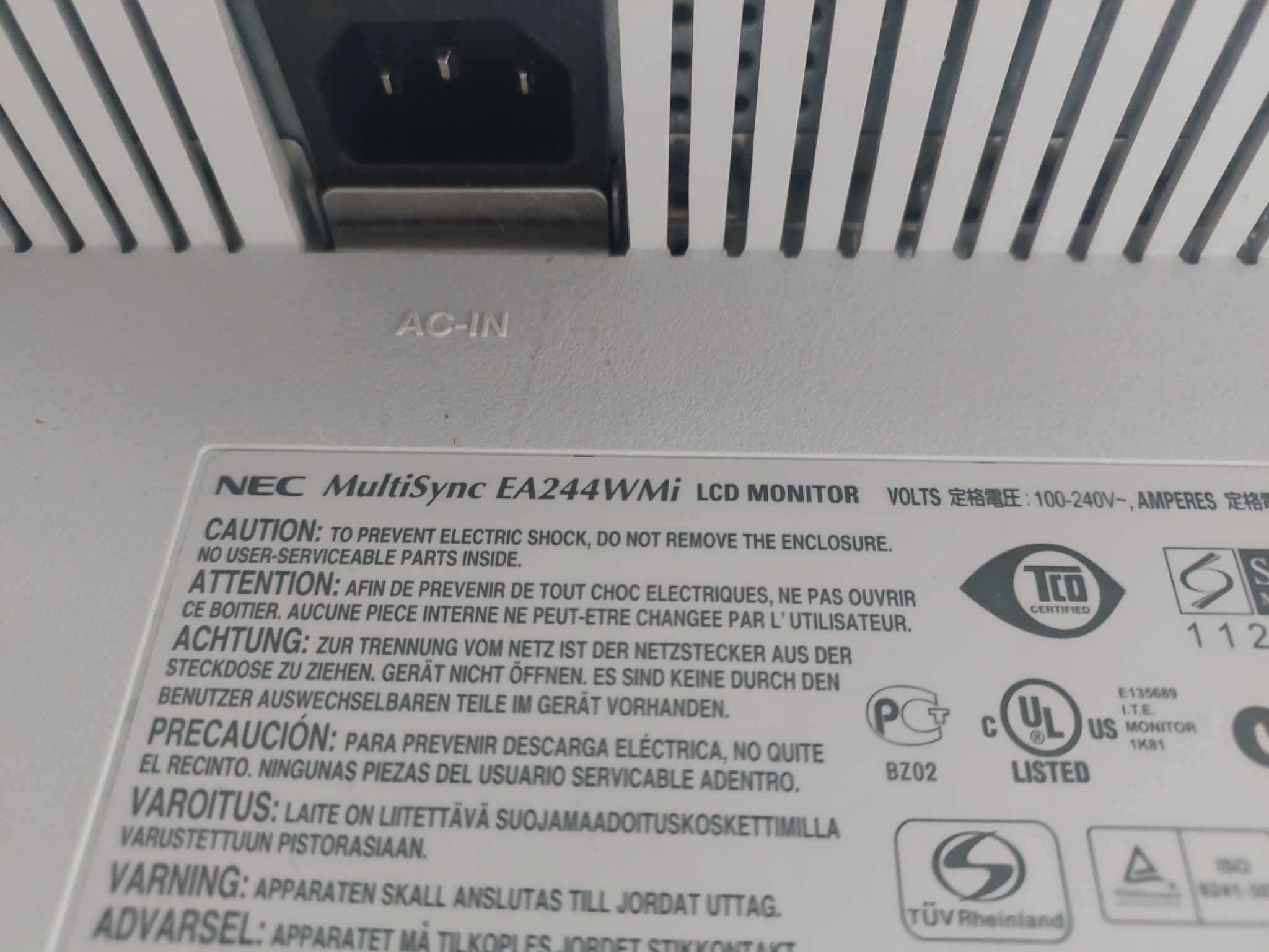 Monitor NEC MulitiSyncEA244WMI