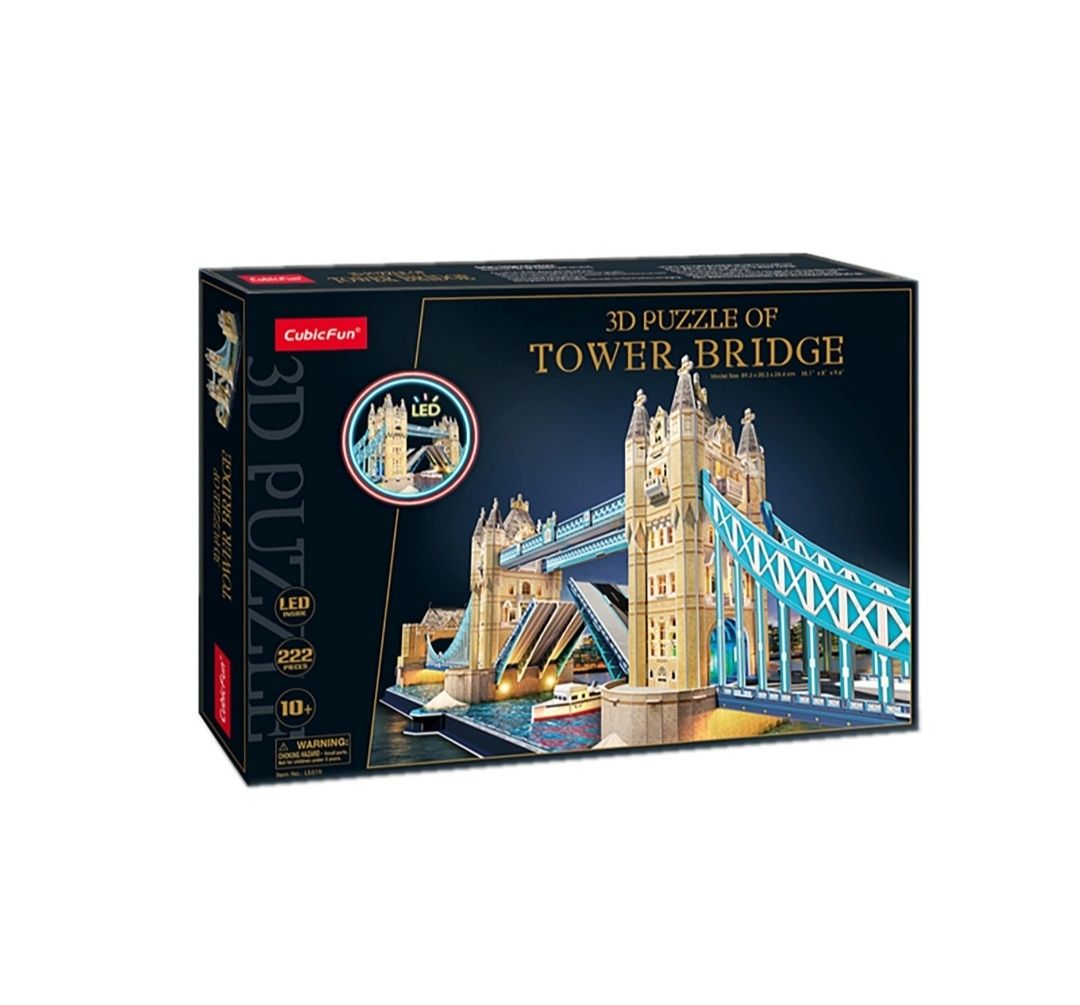 Puzzle 3D Cubic Fun Most zwodzony TOWER BRIDGE LED 222 elementy - L531