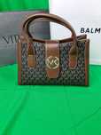 Torebka srednia Torba Michael Kors monogram brazowa mk kuferek