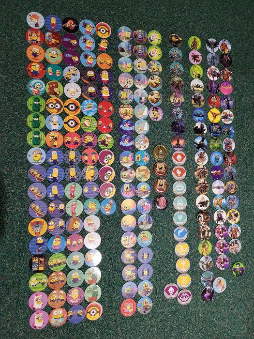 Kolekcja 203 tazosy tazos żetony Chipicao Minionki SpongeBob DC Comics