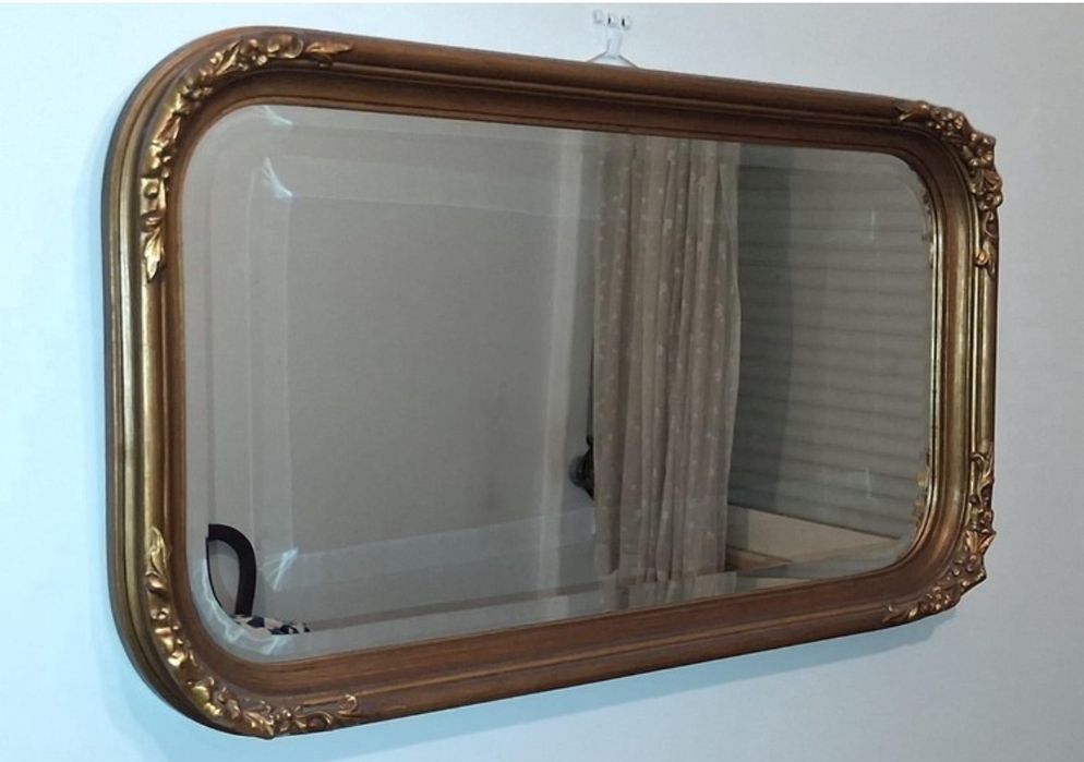 Espelho rectangular dourado