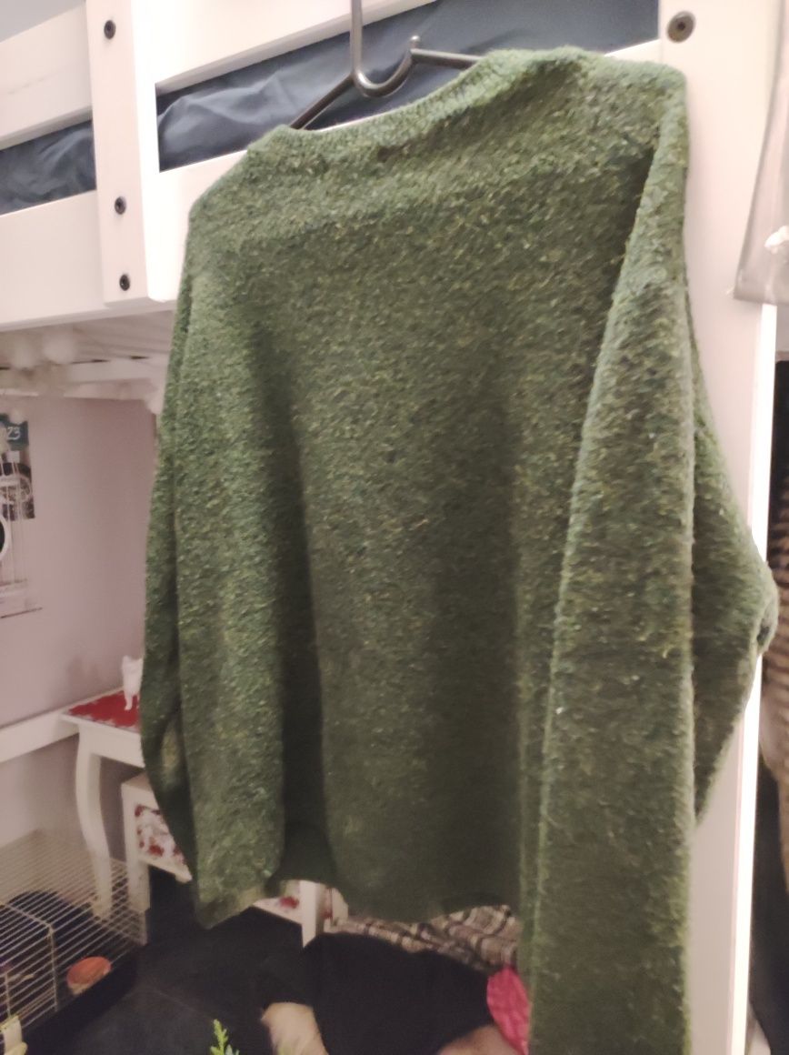 Sweter H&M zielony, bez wad, stan bardzo dobry rozmiar s