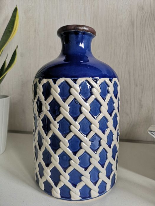 Granatowy niebieski wazon morski marynistyczny hampton