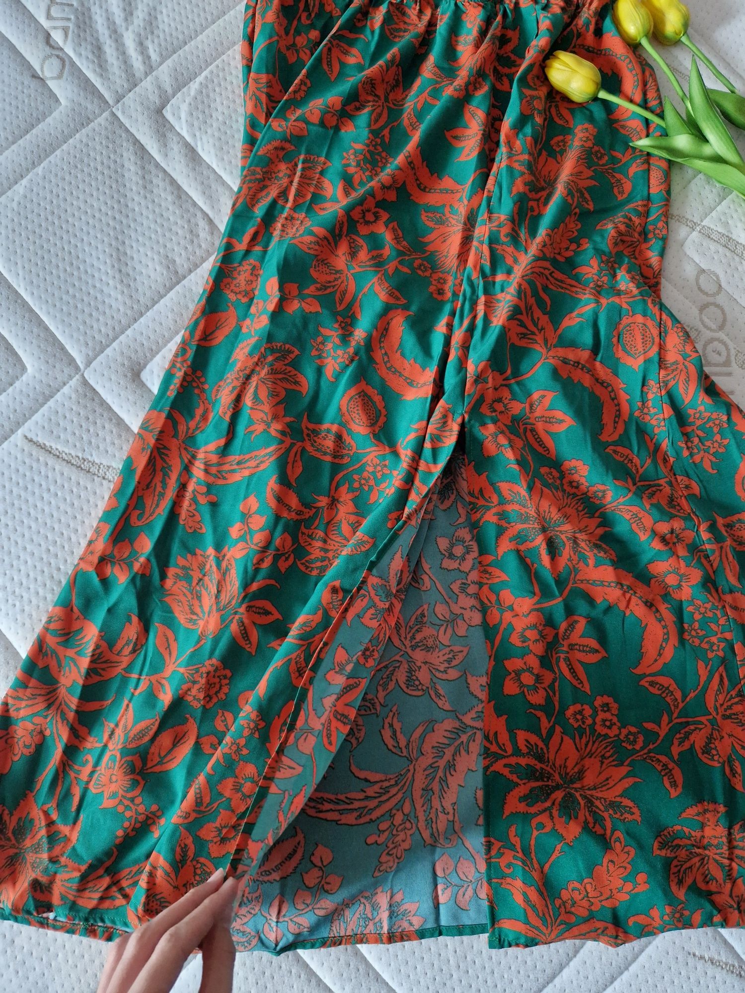 Elegancka sukienka maxi w kwiatowy wzór plus size 44 XXL must have