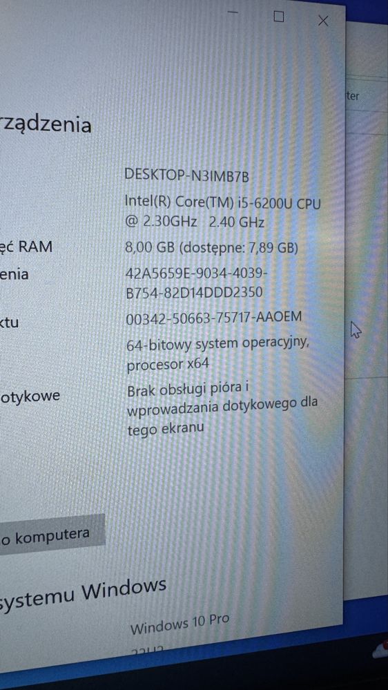 Dell 5470 i5 8gb ddr4 256 nvme 14fh mat wifi hdmi podsw klawitura