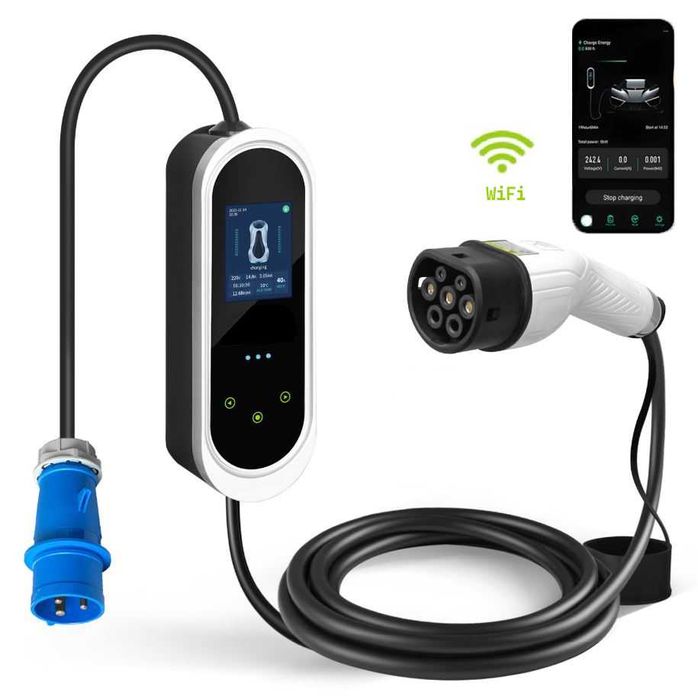 Carregador Carro Wallbox Portátil WIFI Monofásica EVSE 7,4KW 2501.2499