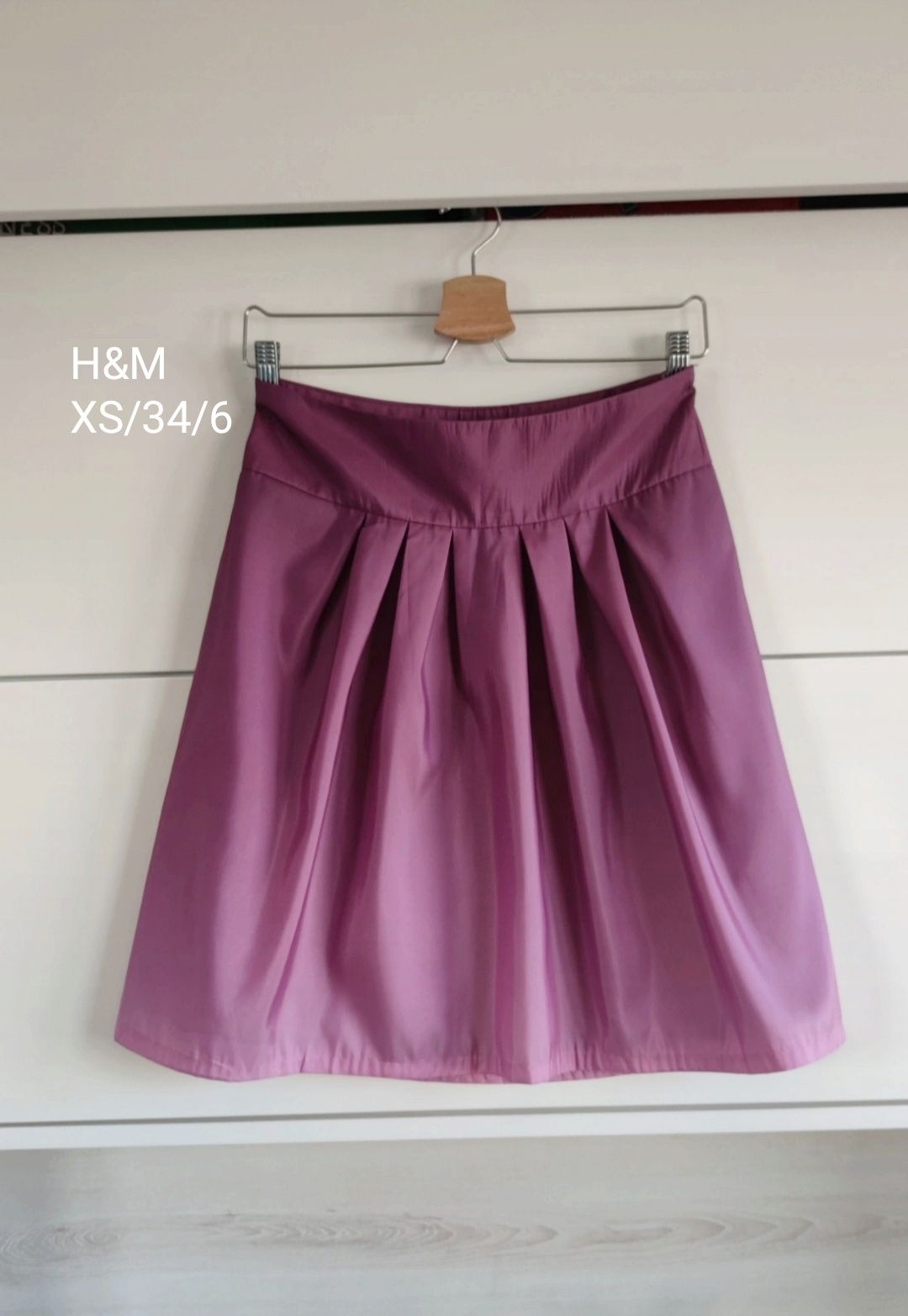 Nowa z metką spódnica skirt H&M liliowa wrzosowa XS/34/6