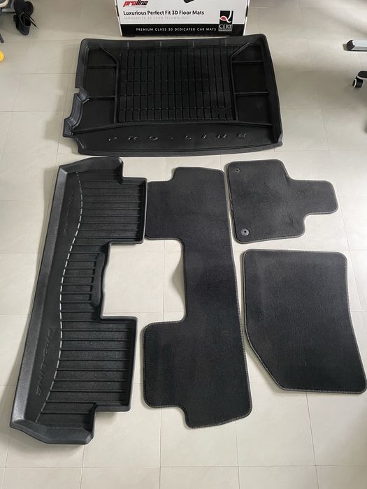 Dywanik welurowe, gumowe do Peugeot 5008 gumowa mata do bagażnika