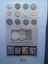 Набор монет банкнота и марки Египта изъятые из обращения
