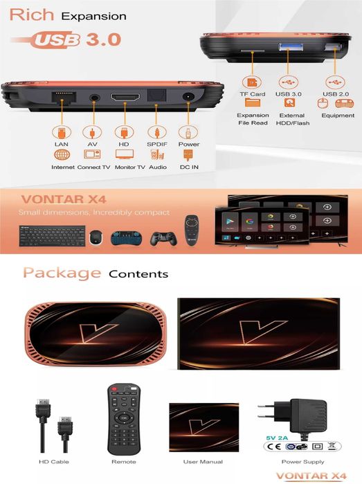 Vontar X4 4/32Gb Lan1GB прошивка Ugoos або Аndroid TV