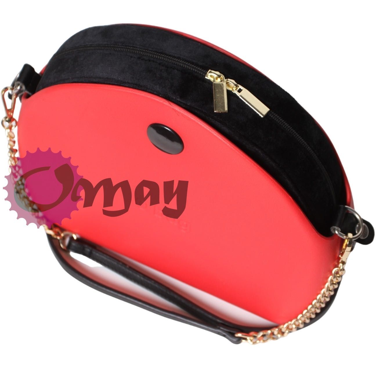 organizer OBAG MOON LIGHT czarny welur Velvet złoto 2 kieszenie OMAY