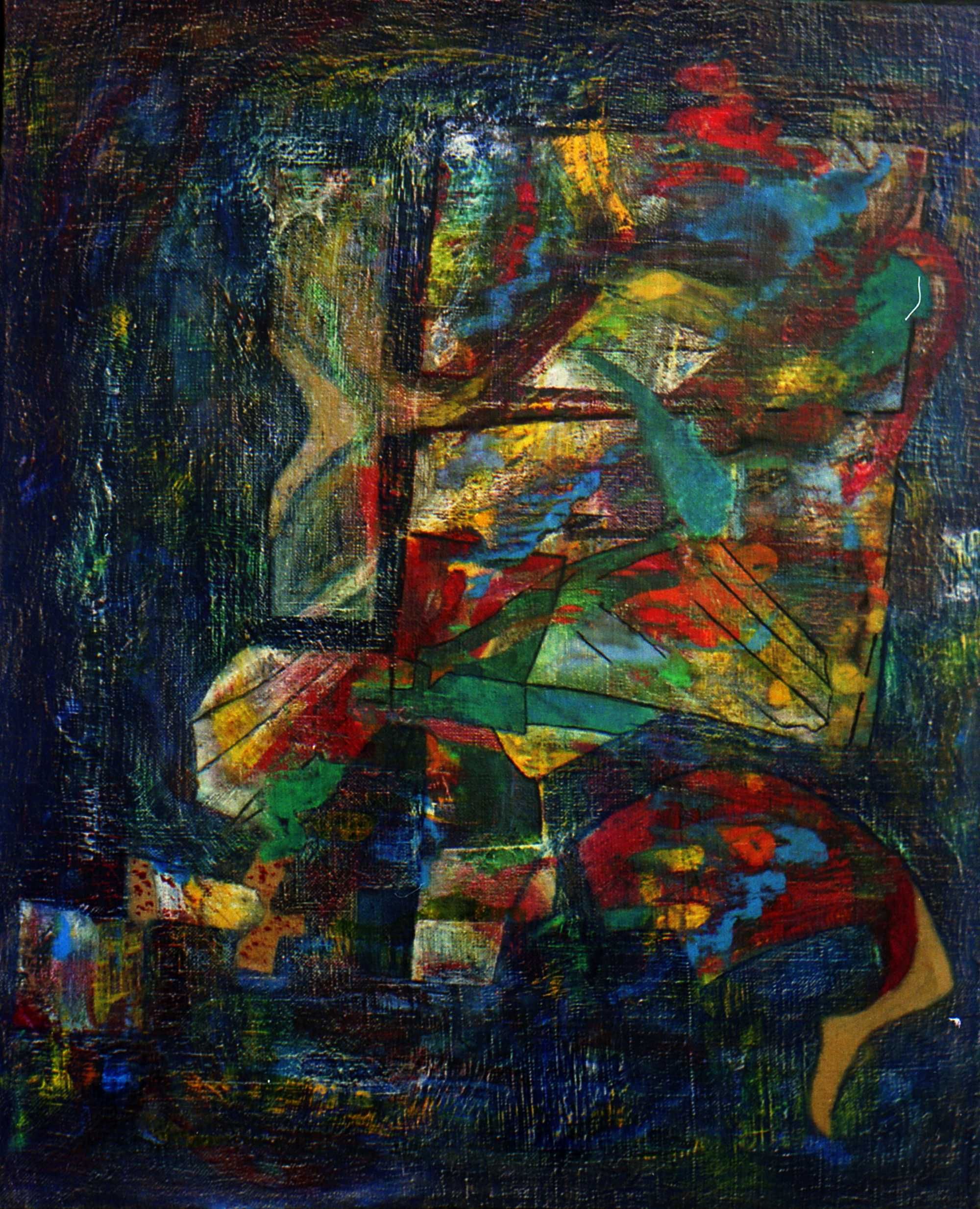 Obraz abstrakcyjny - "Skoczek",  olej na płótnie, wymiary 50 x 60 cm