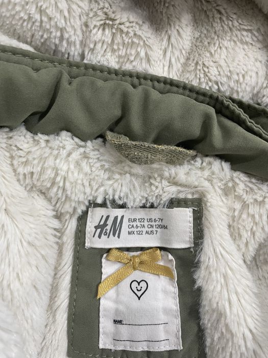 Kurtka parka ocieplana H&M khaki 122