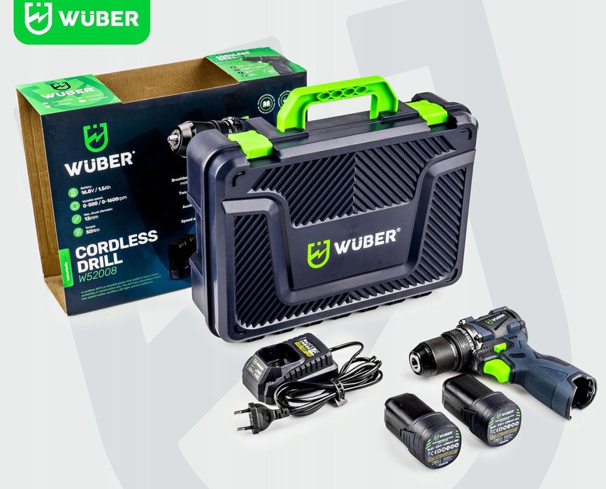 Wiertarko-wkrętarka Akumulatorowa Bezszczotkowa 2xbateria Ładowarka fv