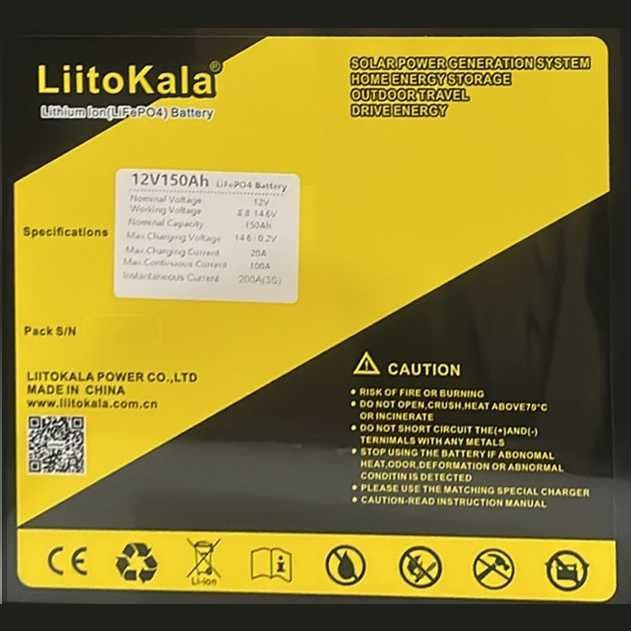 Акумулятор LiitoKala 12 V 150 Ah LiFePO4 BMS smart-плата