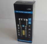 Potente Lanterna Mão 4 LED +COB USB Bateria Embutida Recarregável Nova