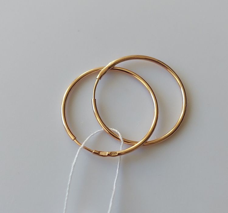 Золоті сережки - кільця (конго) 2 см  585 проба нові